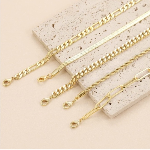 Gold 14k Gold Plated 5pc Bracelet Set - Picture 2 of 3